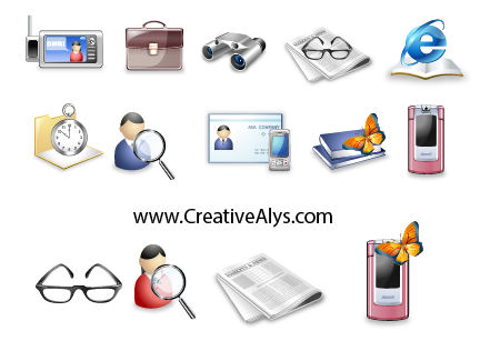 free vector Beautiful Business Icons
